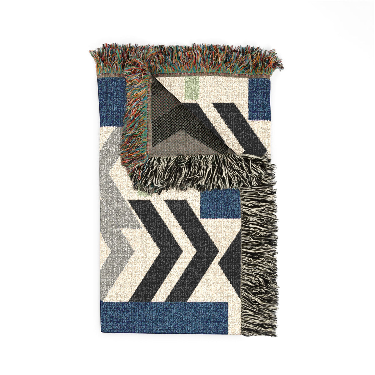 Abstract Geometric Birch Forest Woven Blanket — Boho Chevron Throw for Living Room & Camping