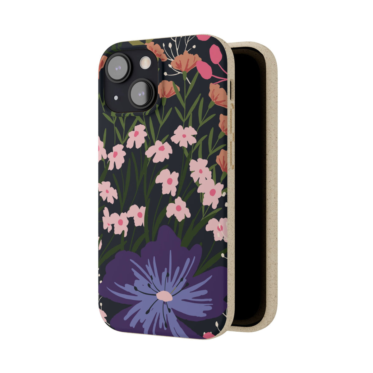 Floral Biodegradable Phone Case — Purple Wildflower Eco Phone Cover