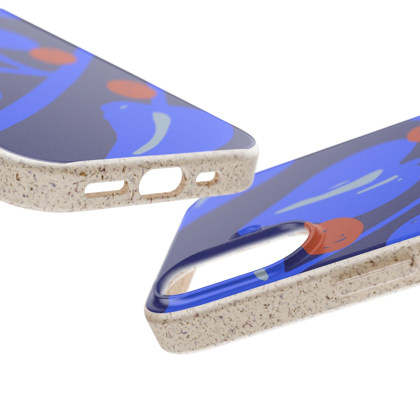 Biodegradable Phone Case — Bold Blue Abstract Floral Berry Design