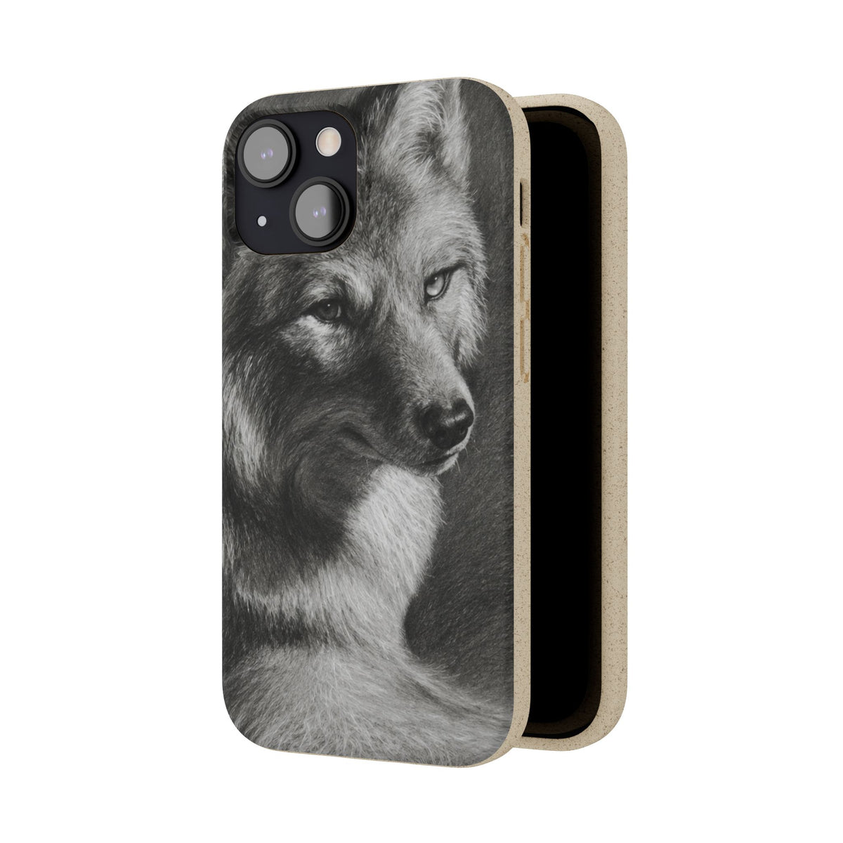 Wolf Portrait Biodegradable Phone Case — Eco-Friendly iPhone Cover