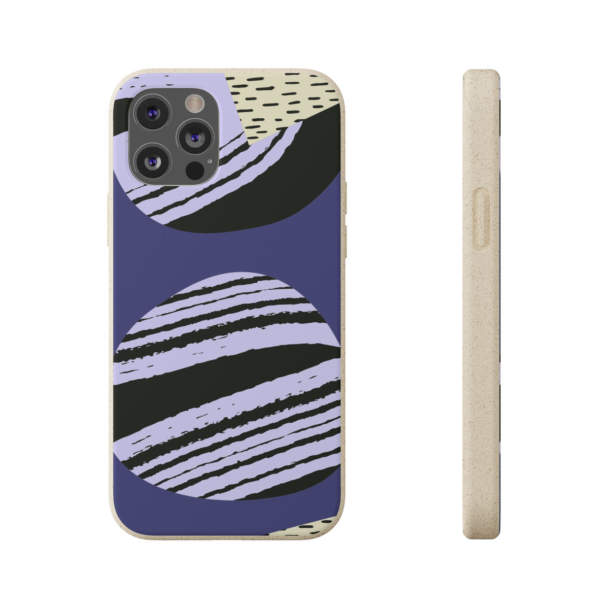 Biodegradable Phone Case — Abstract Striped Circles Eco Cover