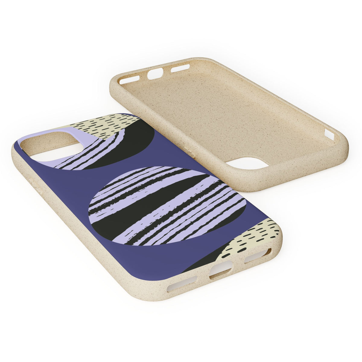 Biodegradable Phone Case — Abstract Striped Circles Eco Cover
