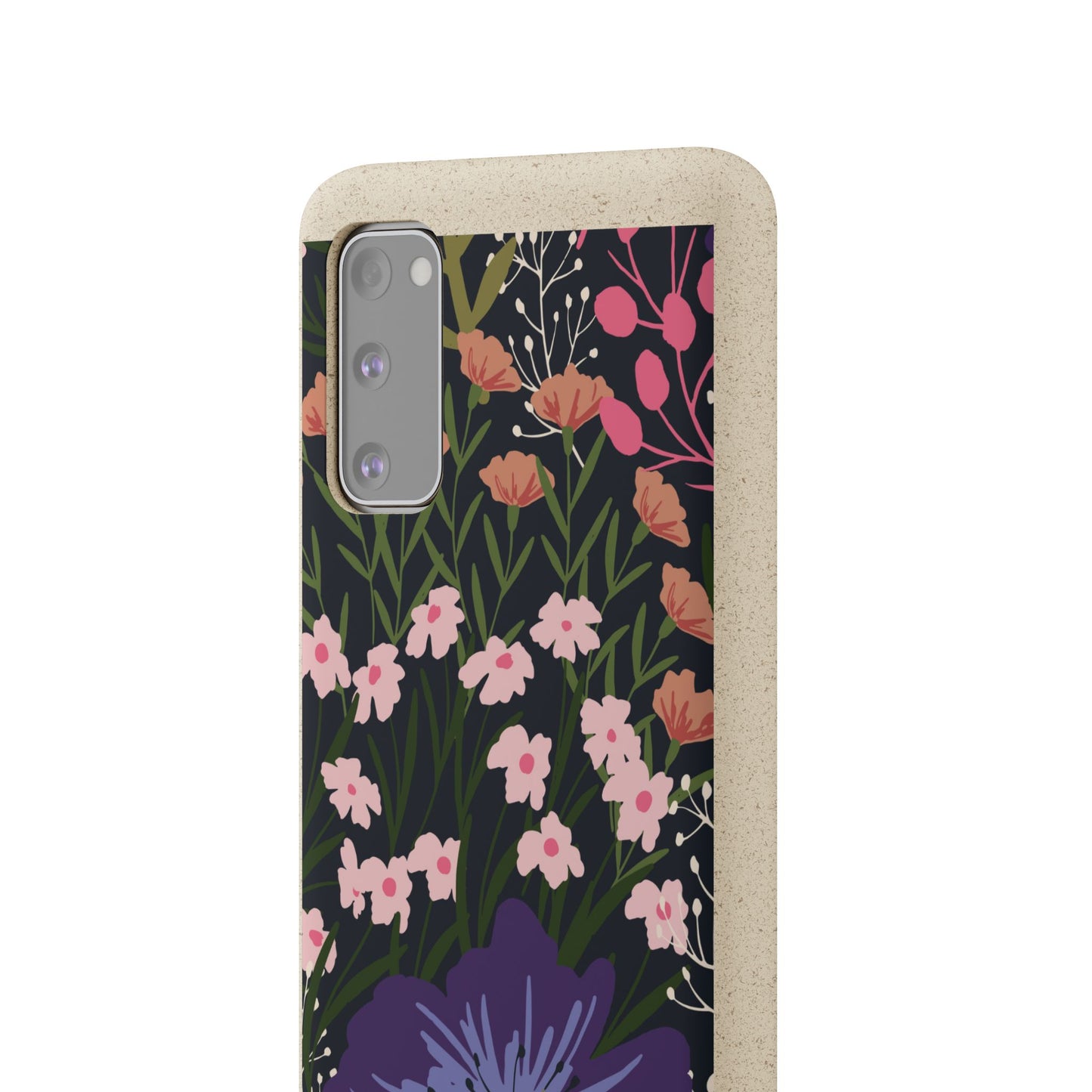 Floral Biodegradable Phone Case — Purple Wildflower Eco Phone Cover