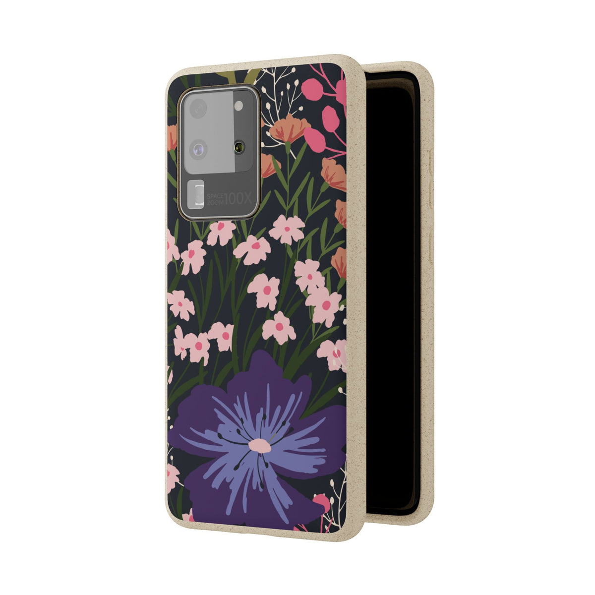 Floral Biodegradable Phone Case — Purple Wildflower Eco Phone Cover