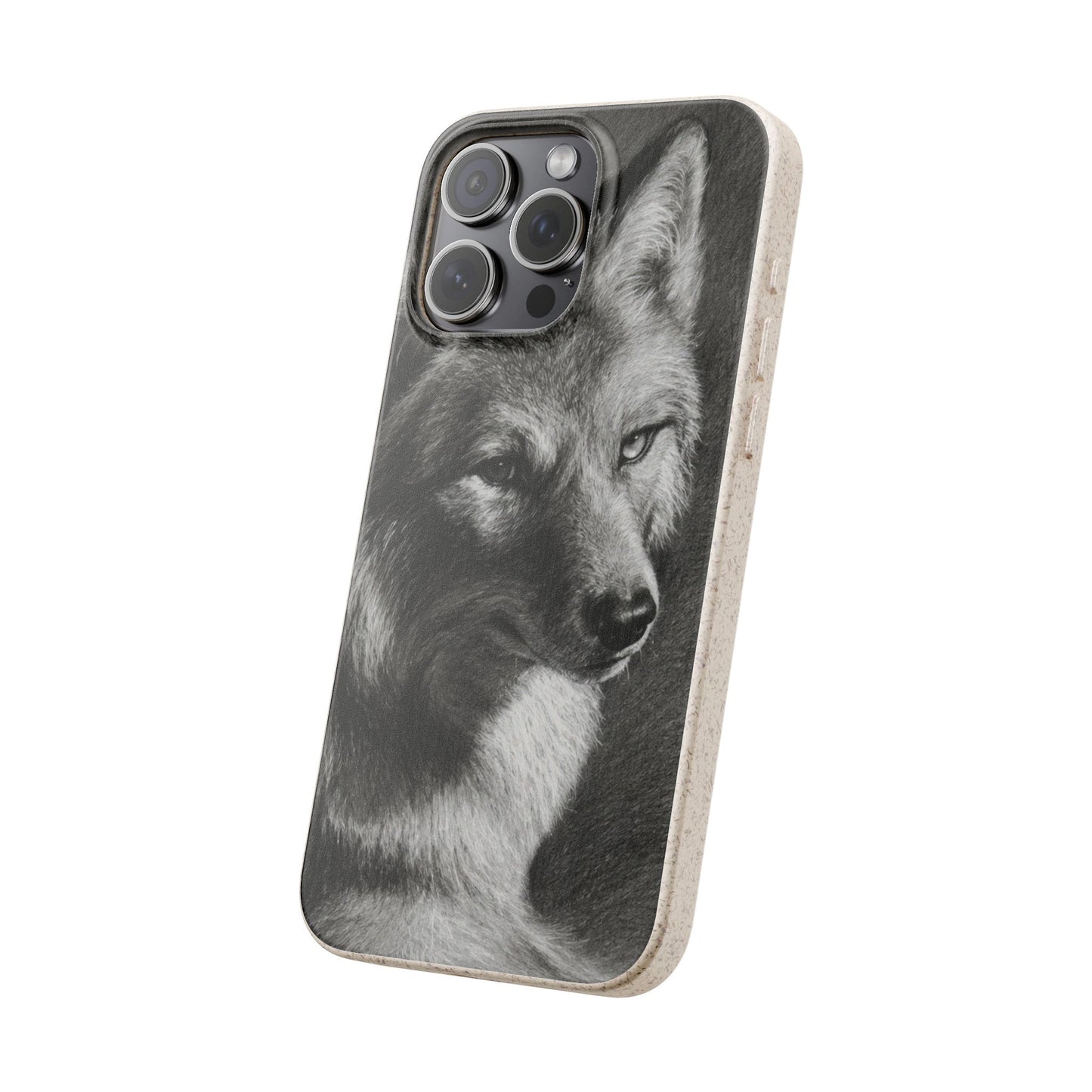 Wolf Portrait Biodegradable Phone Case — Eco-Friendly iPhone Cover