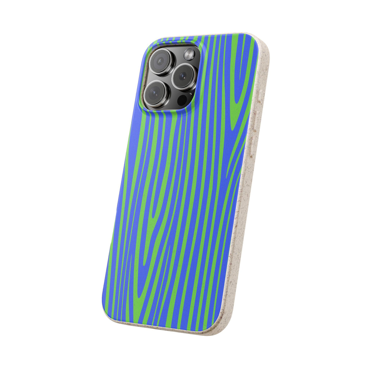 Eco Woodgrain Phone Case — Biodegradable Blue & Green Pattern