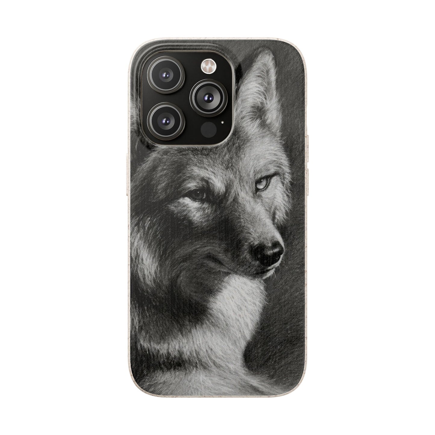 Wolf Portrait Biodegradable Phone Case — Eco-Friendly iPhone Cover