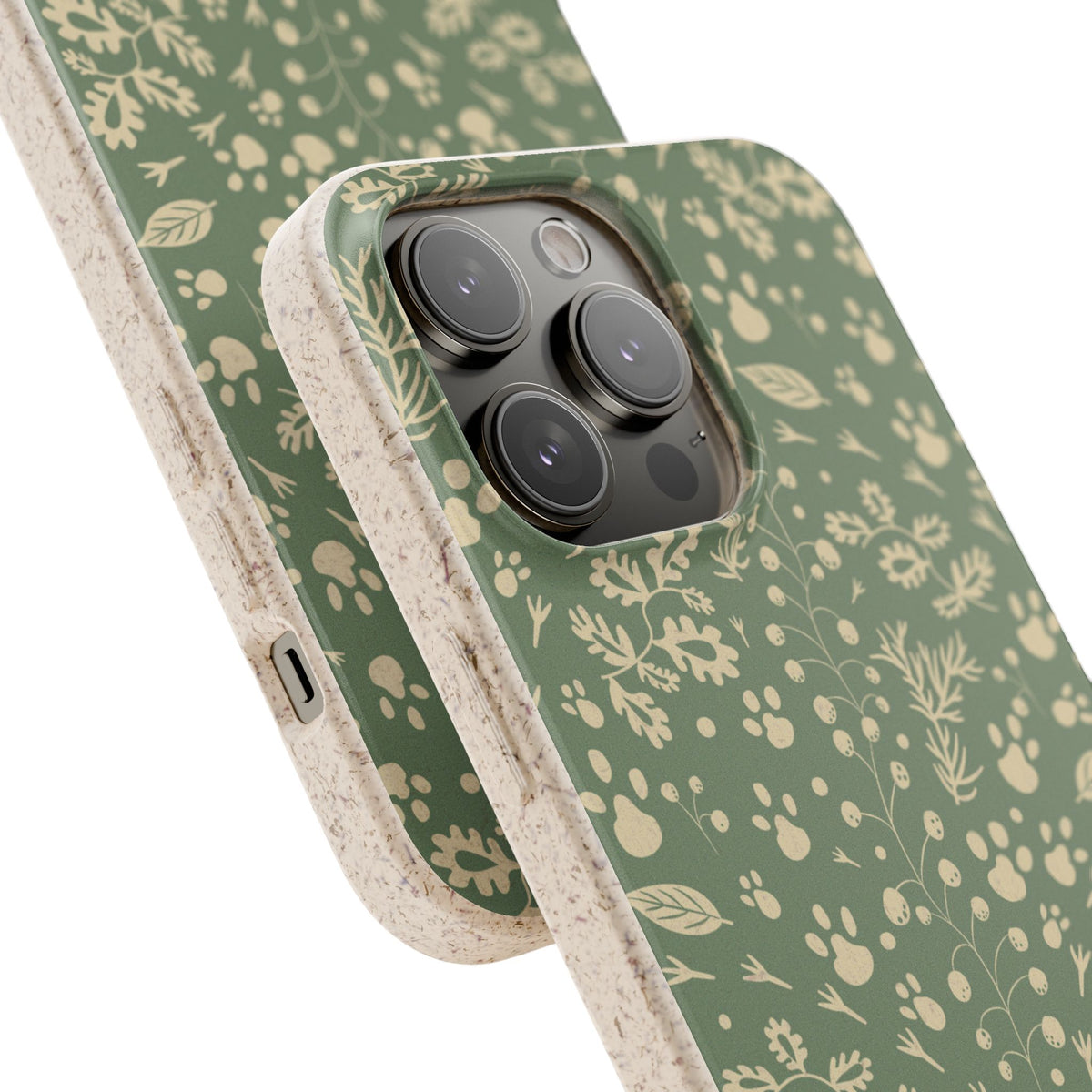 Biodegradable Floral Phone Case — Eco-Friendly Pleasant Green Wildflower Protection