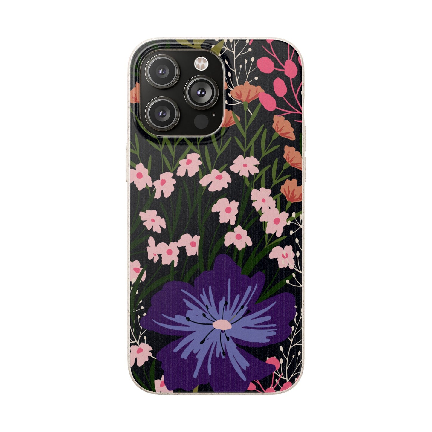 Floral Biodegradable Phone Case — Purple Wildflower Eco Phone Cover