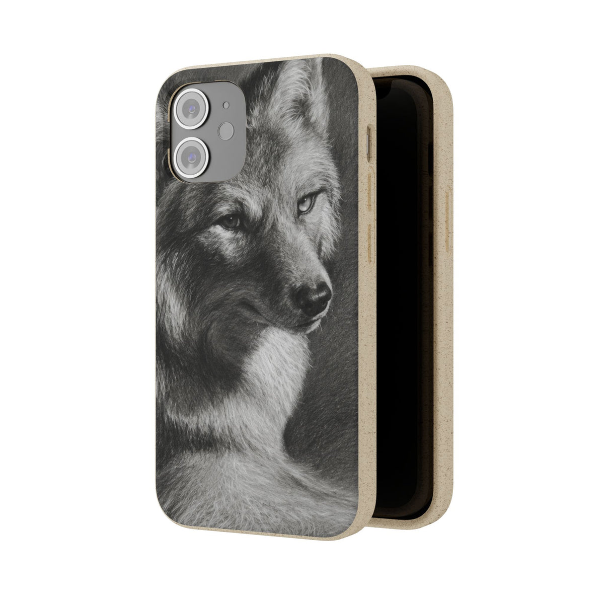Wolf Portrait Biodegradable Phone Case — Eco-Friendly iPhone Cover