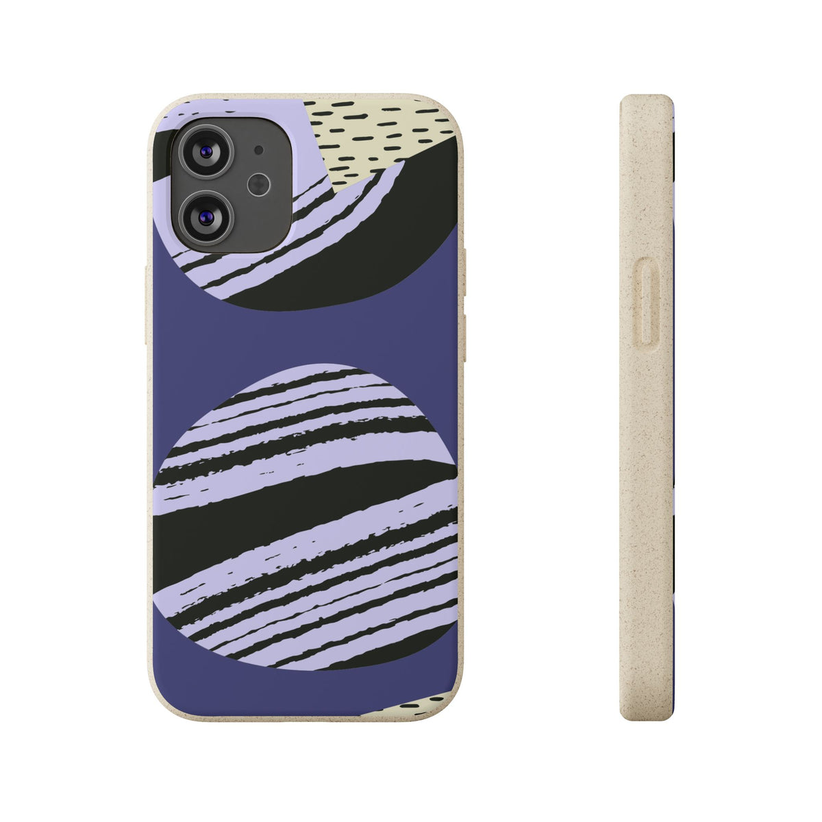 Biodegradable Phone Case — Abstract Striped Circles Eco Cover