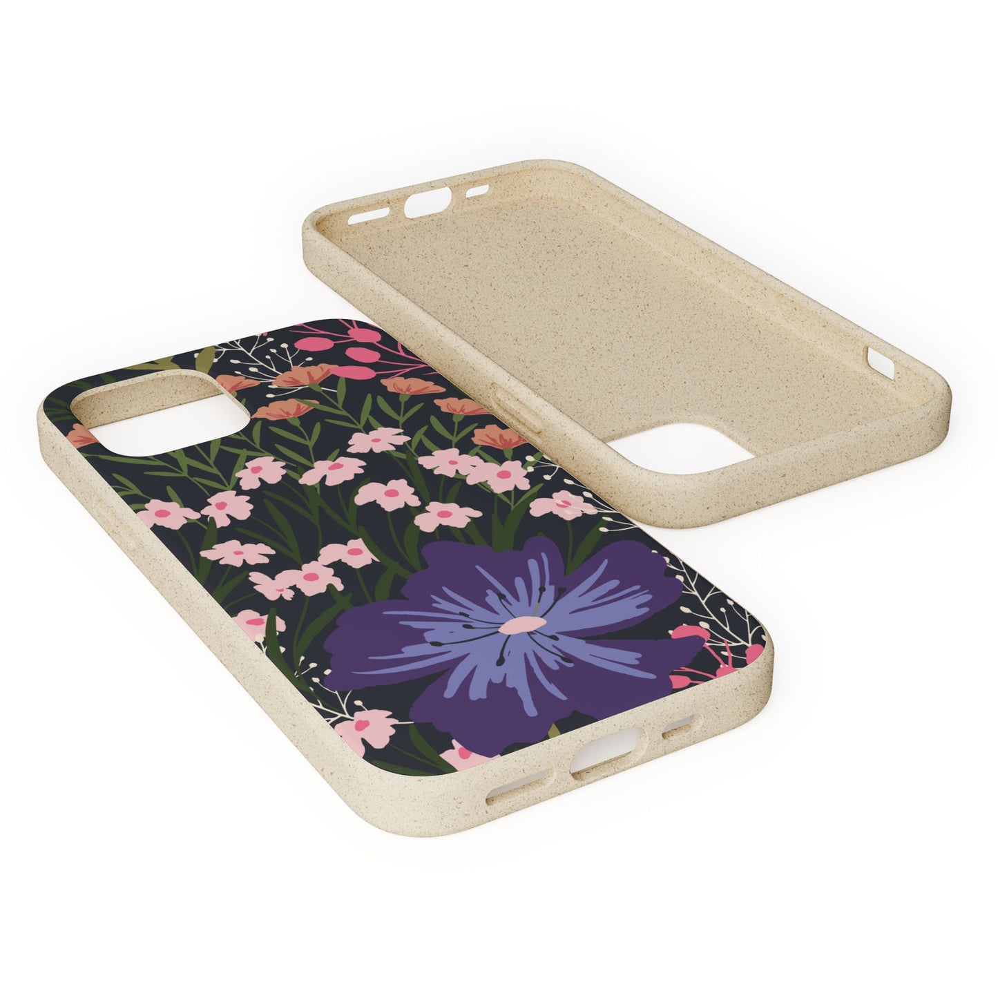 Floral Biodegradable Phone Case — Purple Wildflower Eco Phone Cover