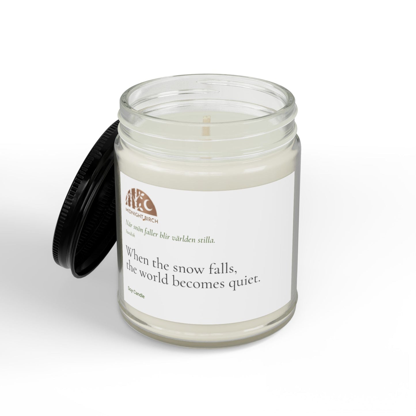 Soy Scented Candle — 'When the snow falls, the world becomes quiet' (4oz & 9oz)