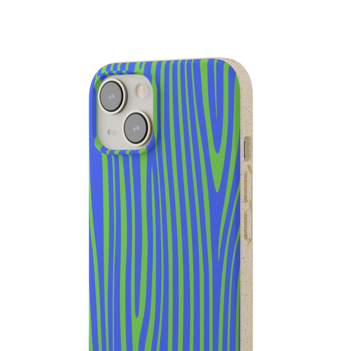 Eco Woodgrain Phone Case — Biodegradable Blue & Green Pattern