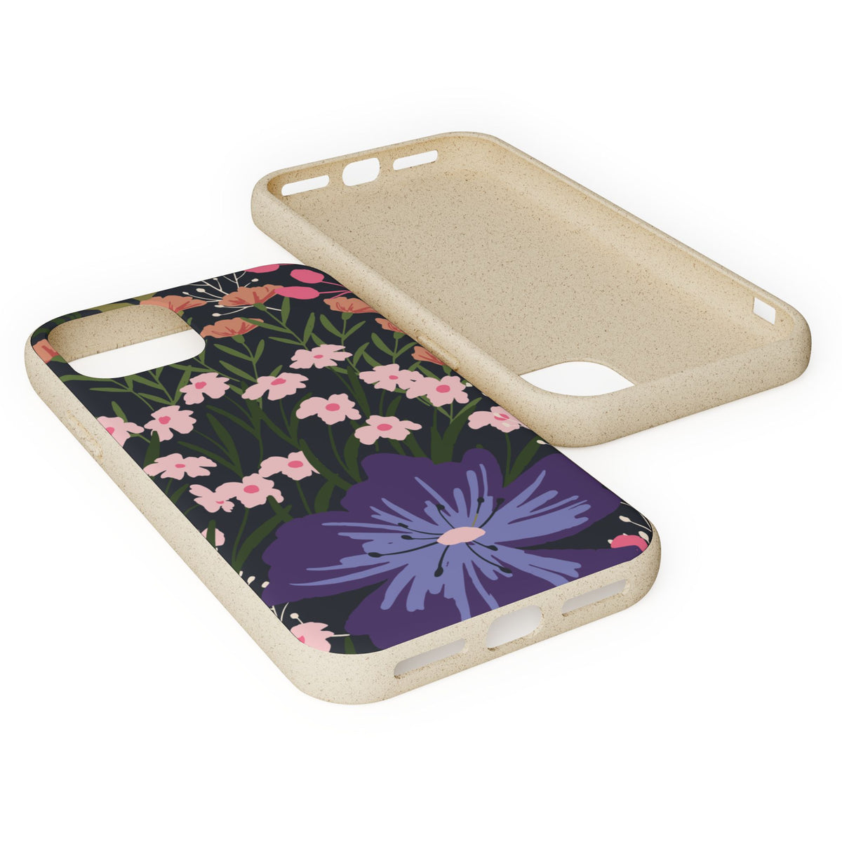 Floral Biodegradable Phone Case — Purple Wildflower Eco Phone Cover