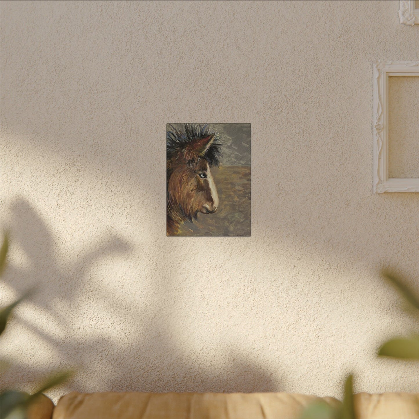 Rustic Icelandic Horse Portrait - Eco-Friendly Canvas