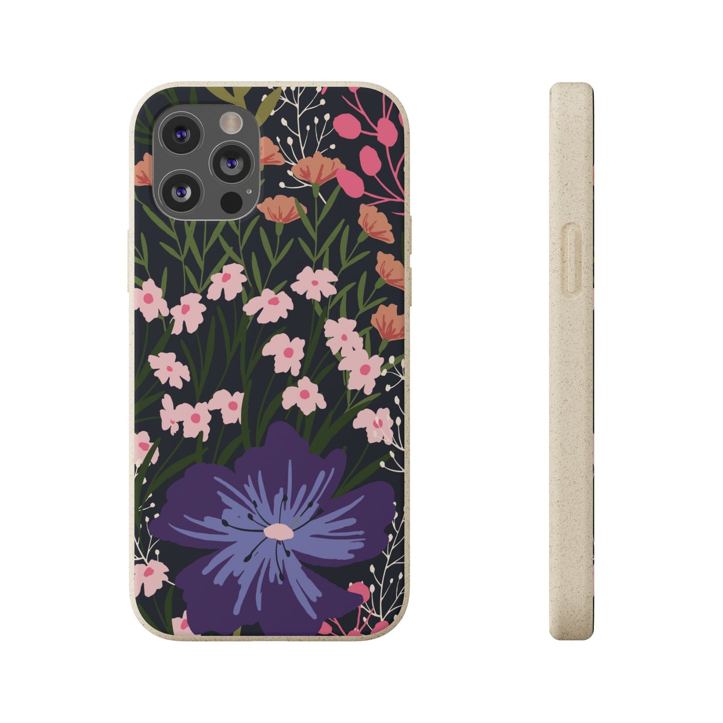 Floral Biodegradable Phone Case — Purple Wildflower Eco Phone Cover