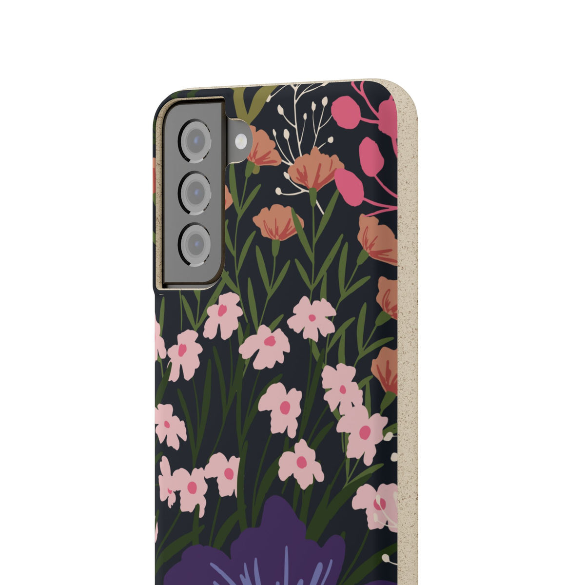 Floral Biodegradable Phone Case — Purple Wildflower Eco Phone Cover