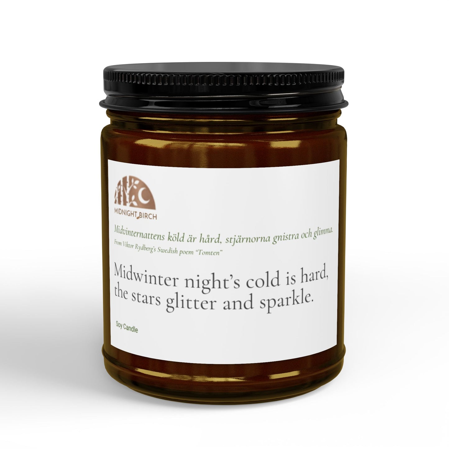 VINTERRO Soy Candle —“The stars glitter and sparkle.” (4oz & 9oz) Comfort Spice, Fresh Balsam, or Unscented.