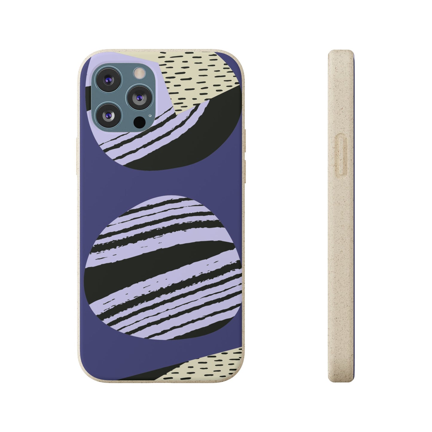 Biodegradable Phone Case — Abstract Striped Circles Eco Cover