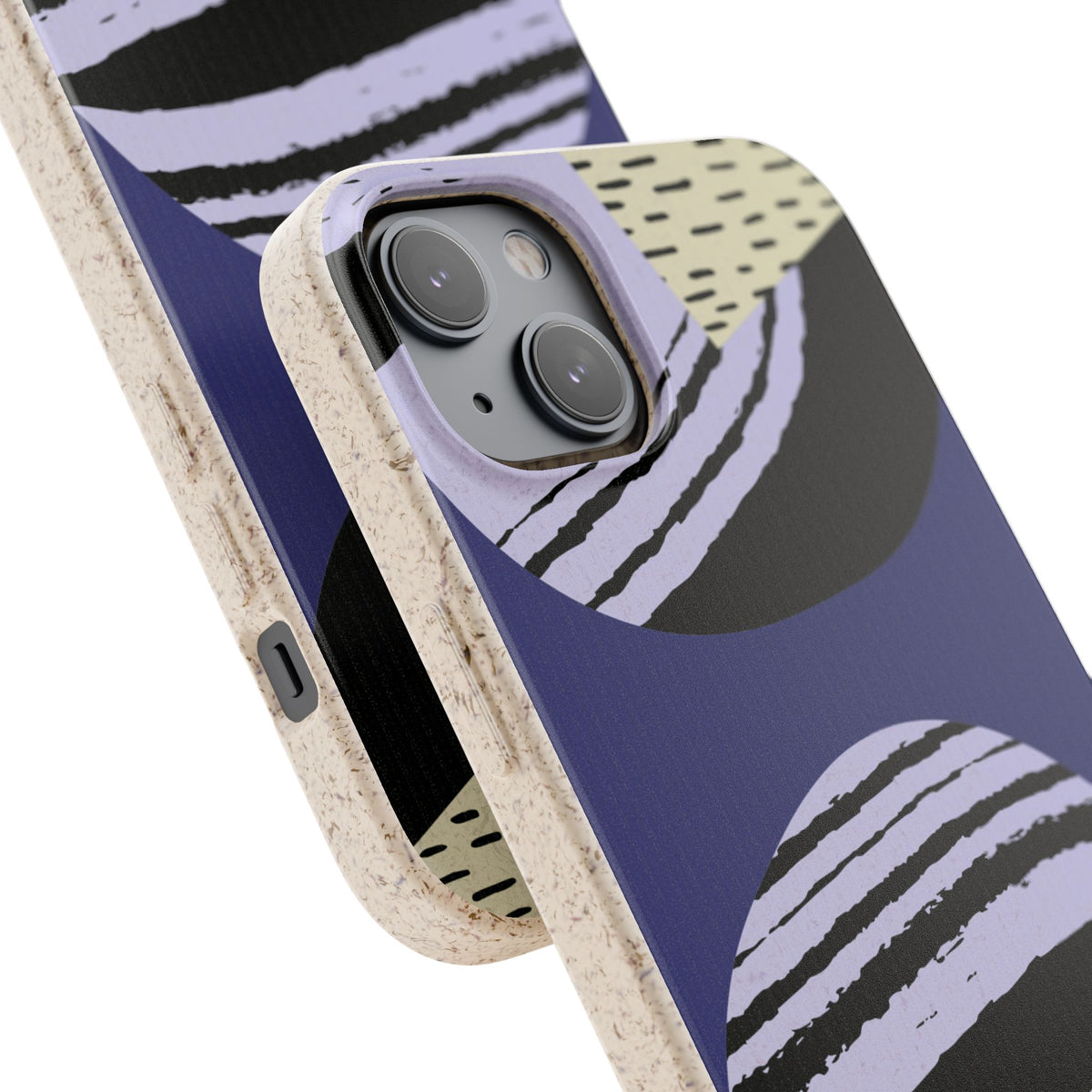 Biodegradable Phone Case — Abstract Striped Circles Eco Cover