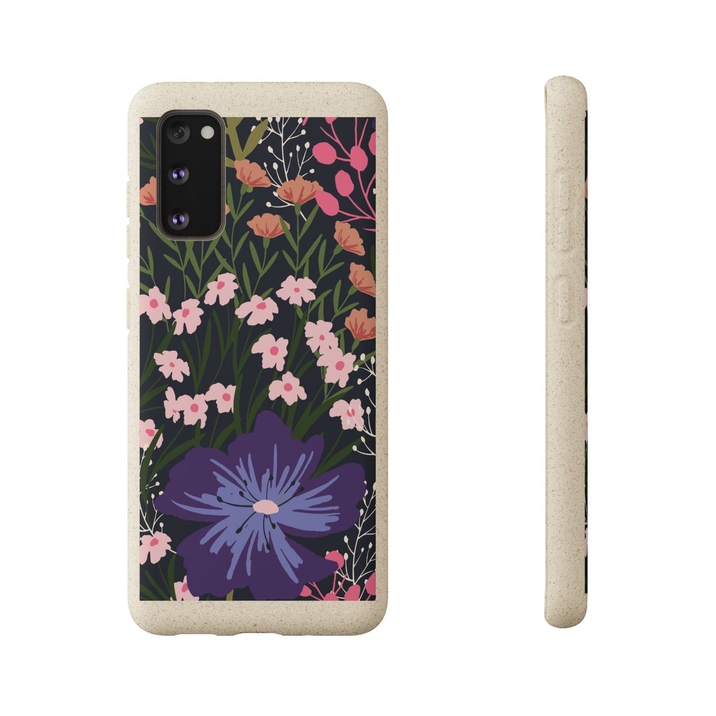 Floral Biodegradable Phone Case — Purple Wildflower Eco Phone Cover