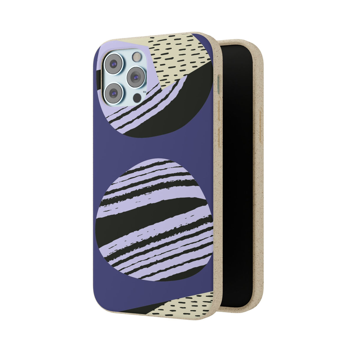 Biodegradable Phone Case — Abstract Striped Circles Eco Cover