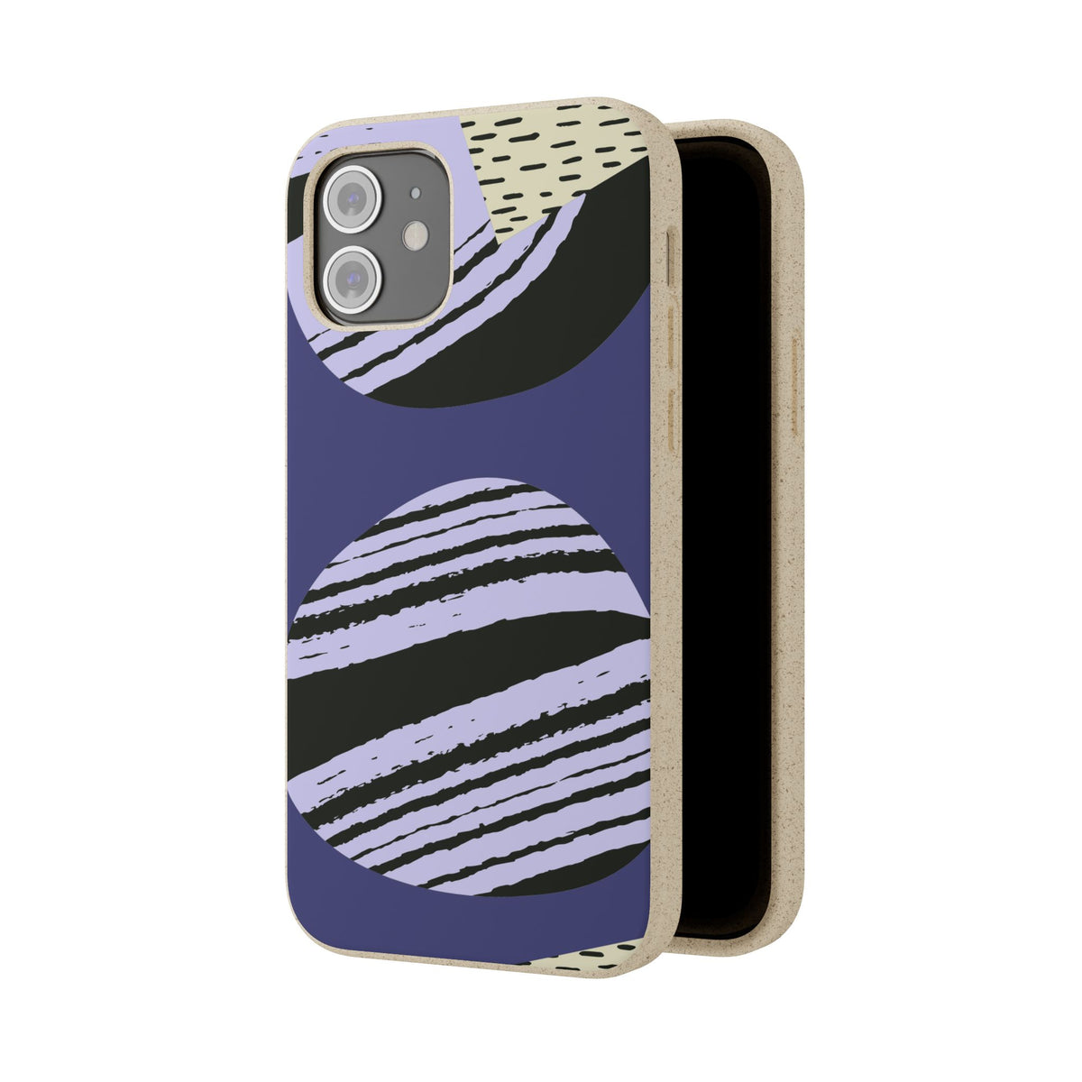 Biodegradable Phone Case — Abstract Striped Circles Eco Cover