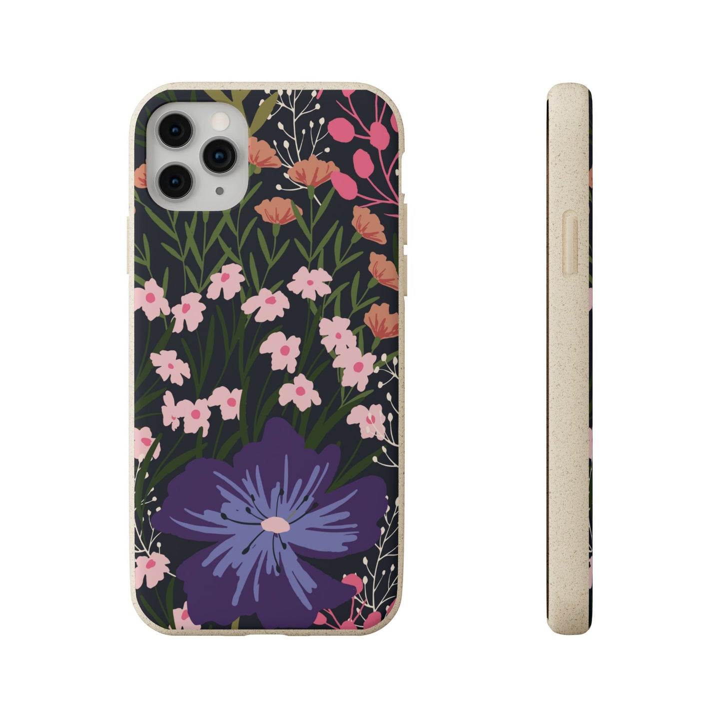 Floral Biodegradable Phone Case — Purple Wildflower Eco Phone Cover