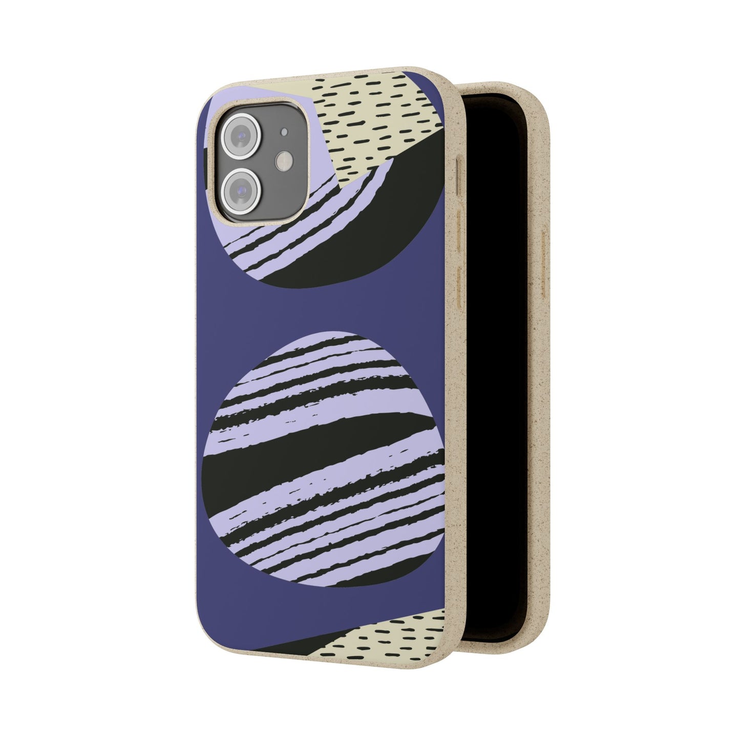 Biodegradable Phone Case — Abstract Striped Circles Eco Cover
