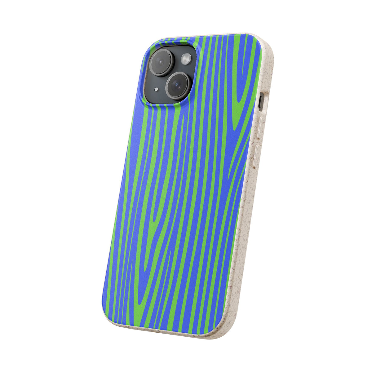 Eco Woodgrain Phone Case — Biodegradable Blue & Green Pattern