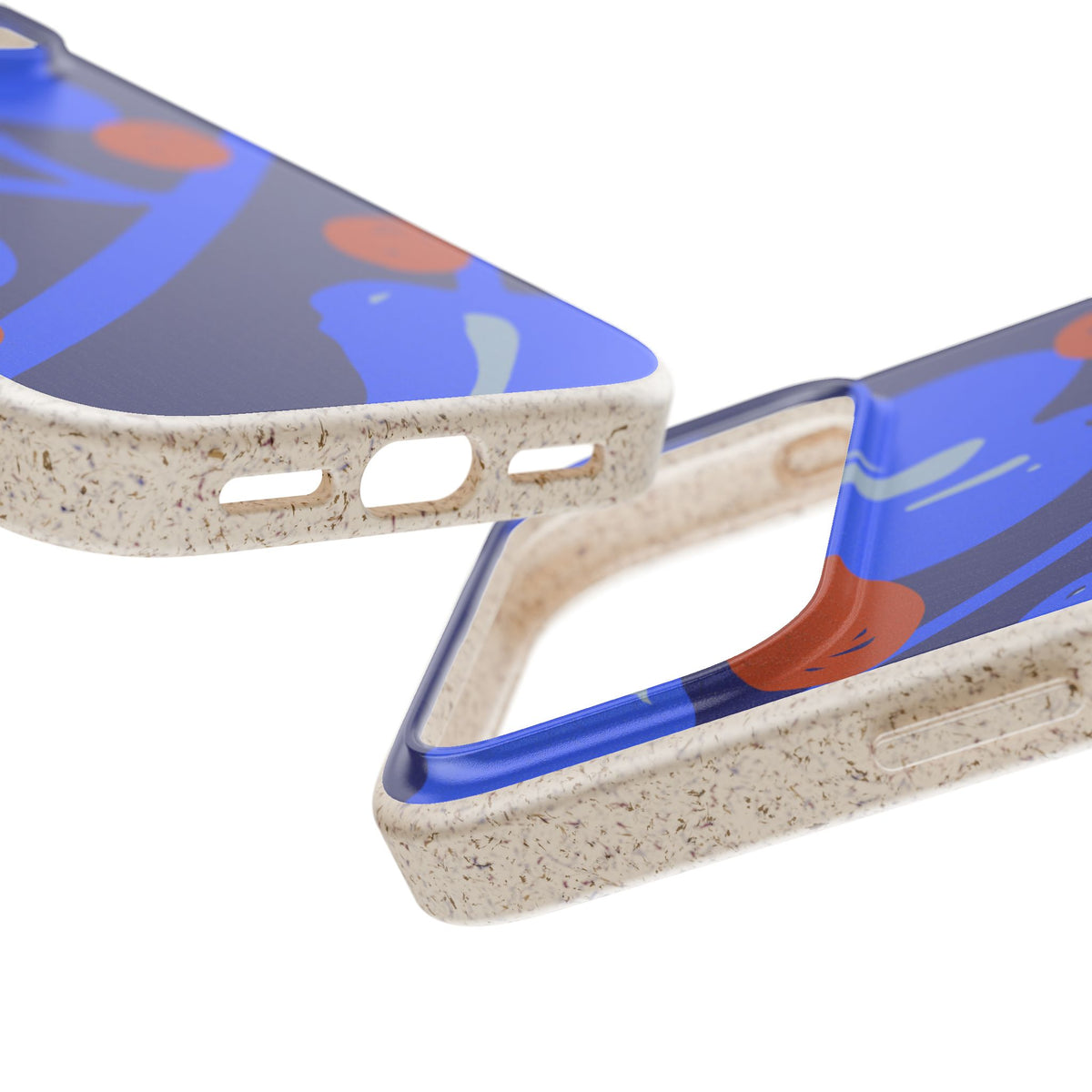 Biodegradable Phone Case — Bold Blue Abstract Floral Berry Design