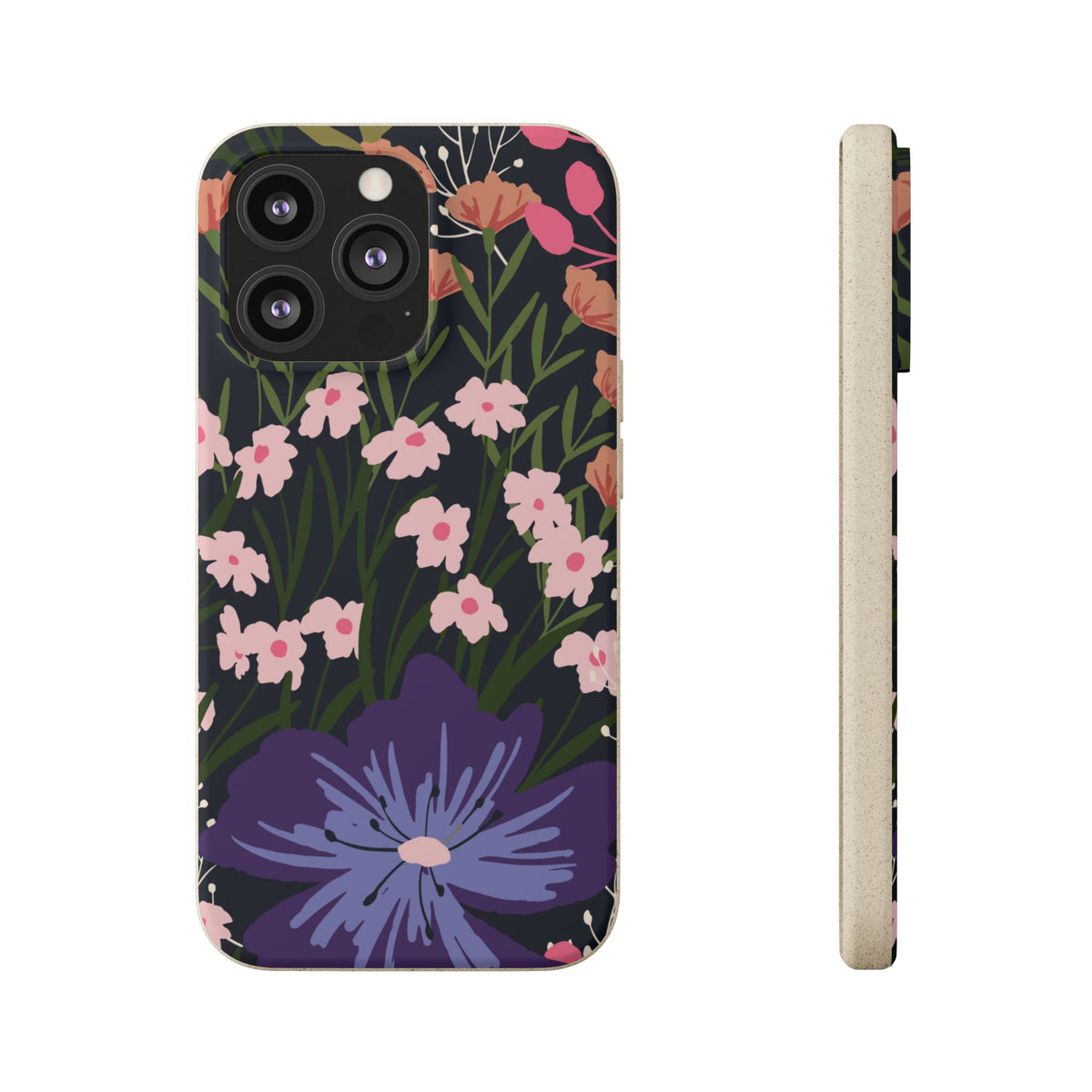 Floral Biodegradable Phone Case — Purple Wildflower Eco Phone Cover