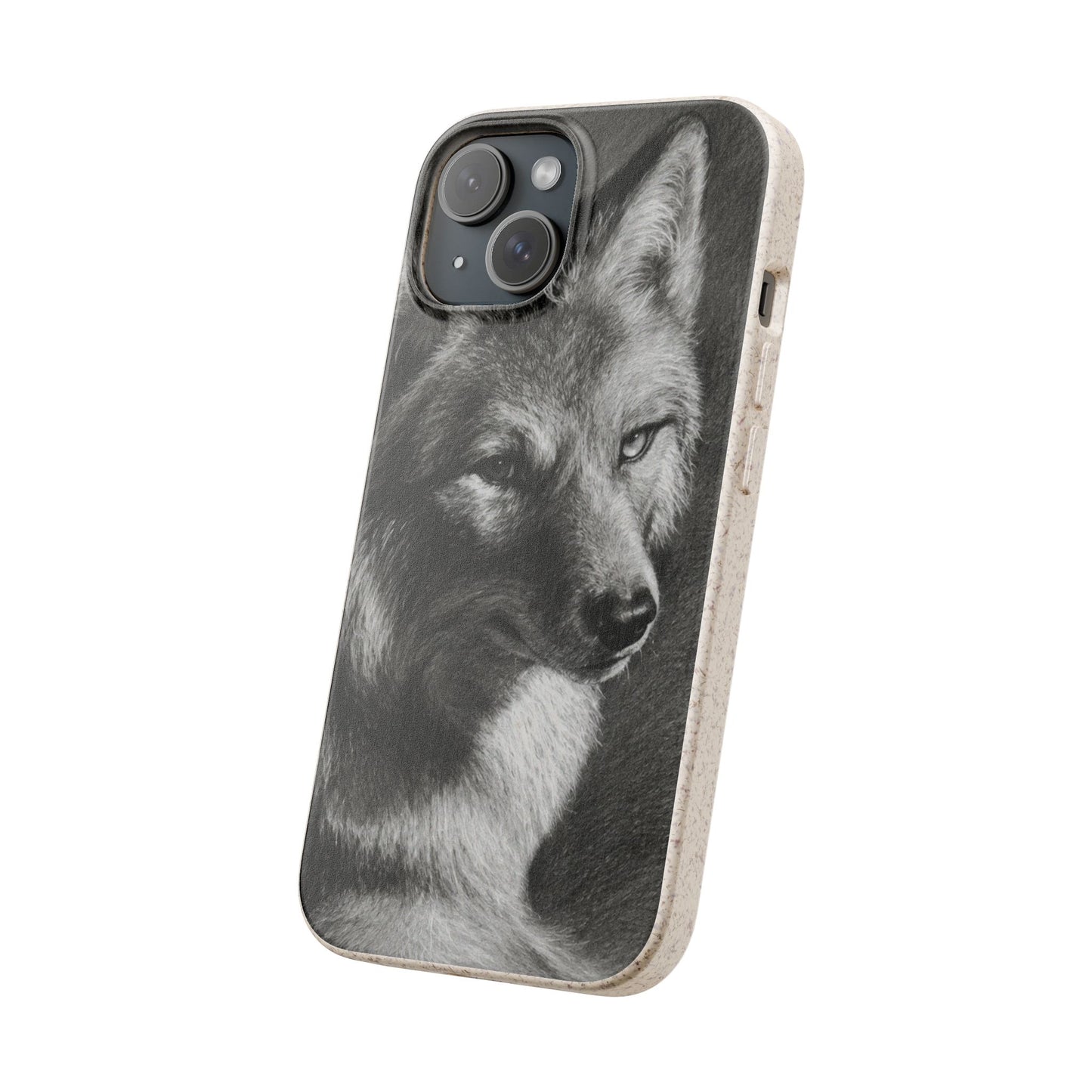 Wolf Portrait Biodegradable Phone Case — Eco-Friendly iPhone Cover