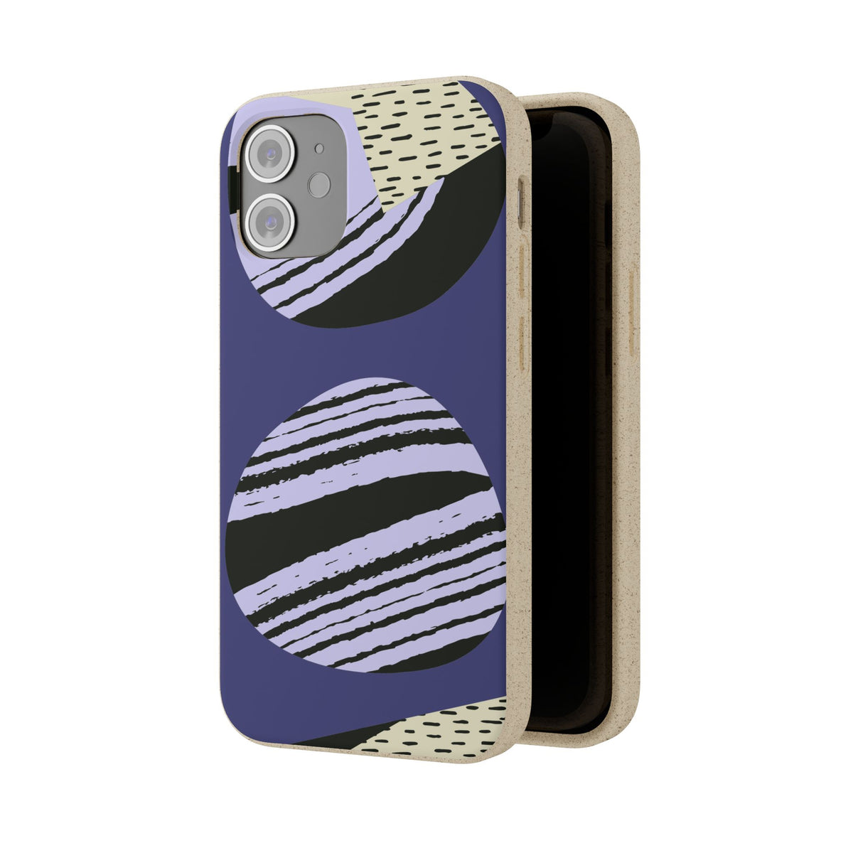 Biodegradable Phone Case — Abstract Striped Circles Eco Cover