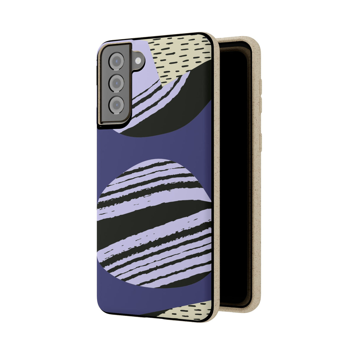 Biodegradable Phone Case — Abstract Striped Circles Eco Cover