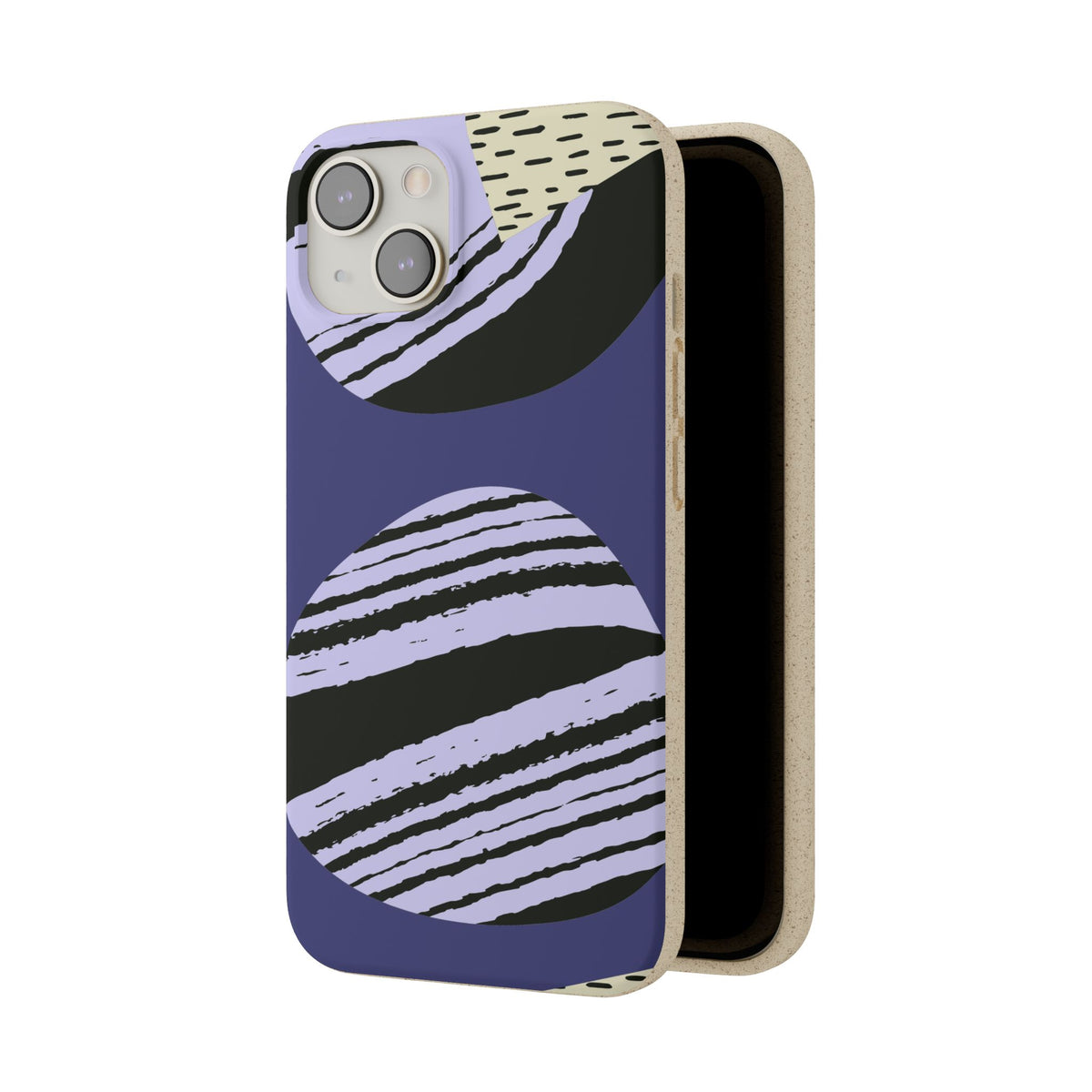 Biodegradable Phone Case — Abstract Striped Circles Eco Cover
