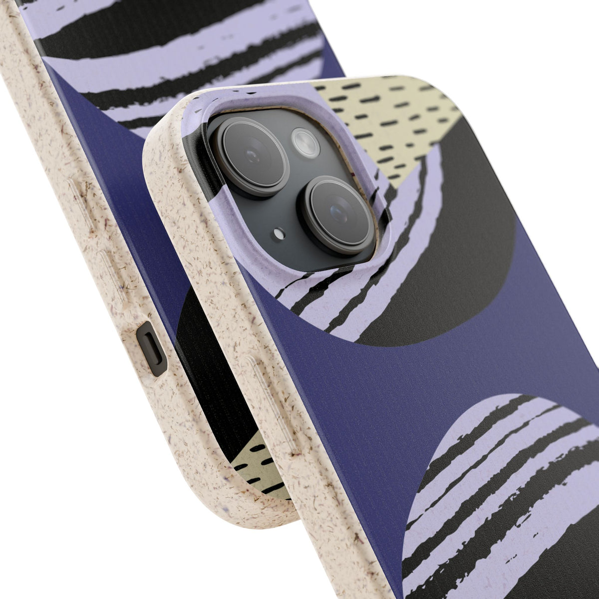Biodegradable Phone Case — Abstract Striped Circles Eco Cover
