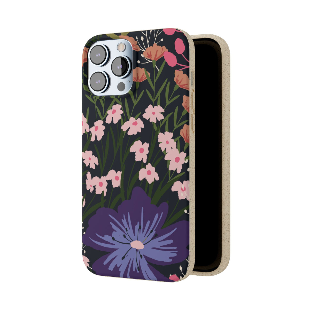 Floral Biodegradable Phone Case — Purple Wildflower Eco Phone Cover