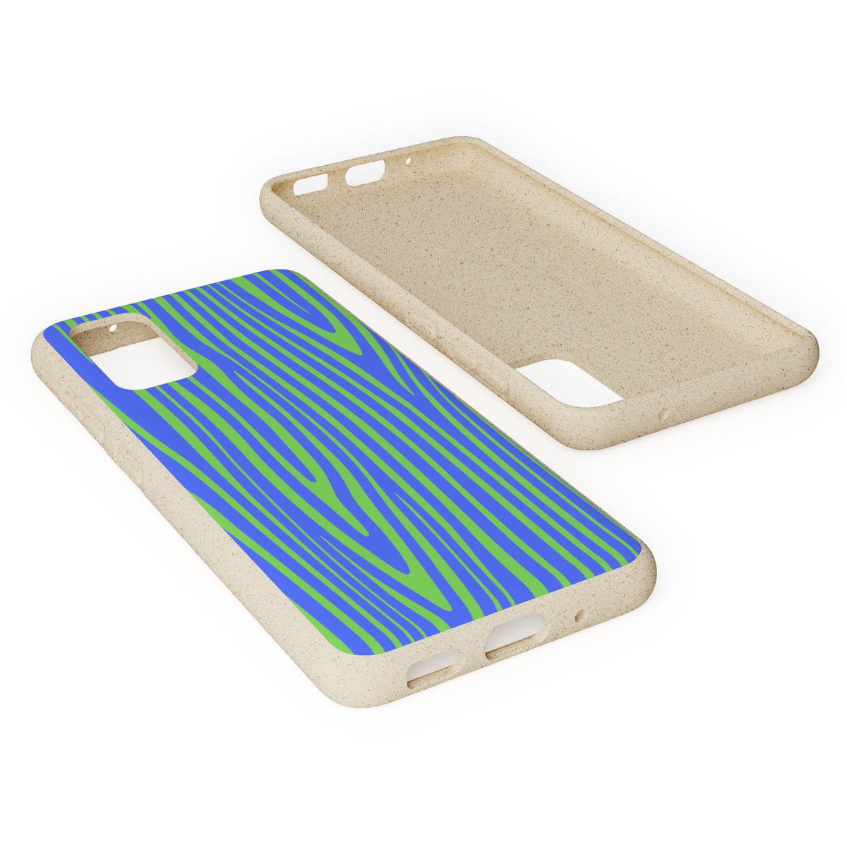 Eco Woodgrain Phone Case — Biodegradable Blue & Green Pattern