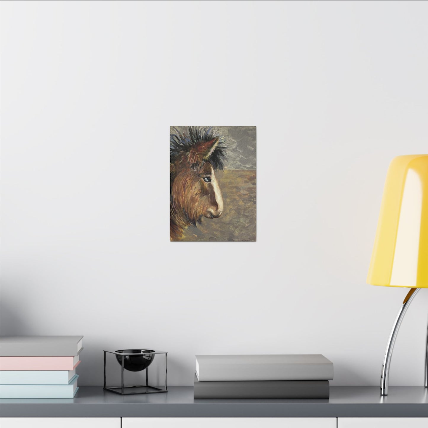 Rustic Icelandic Horse Portrait - Eco-Friendly Canvas