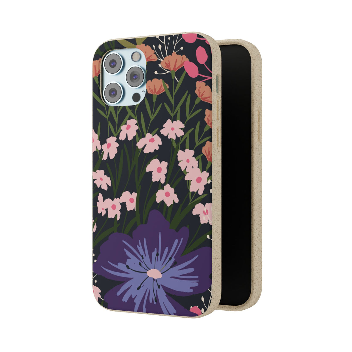 Floral Biodegradable Phone Case — Purple Wildflower Eco Phone Cover