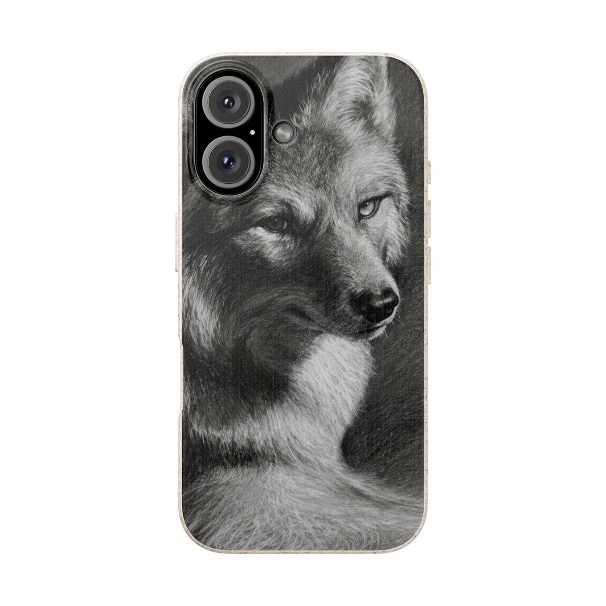 Wolf Portrait Biodegradable Phone Case — Eco-Friendly iPhone Cover