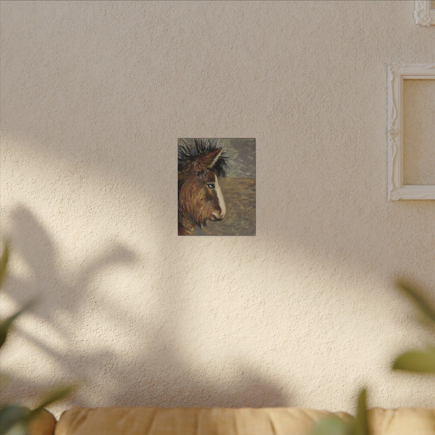 Rustic Icelandic Horse Portrait - Eco-Friendly Canvas