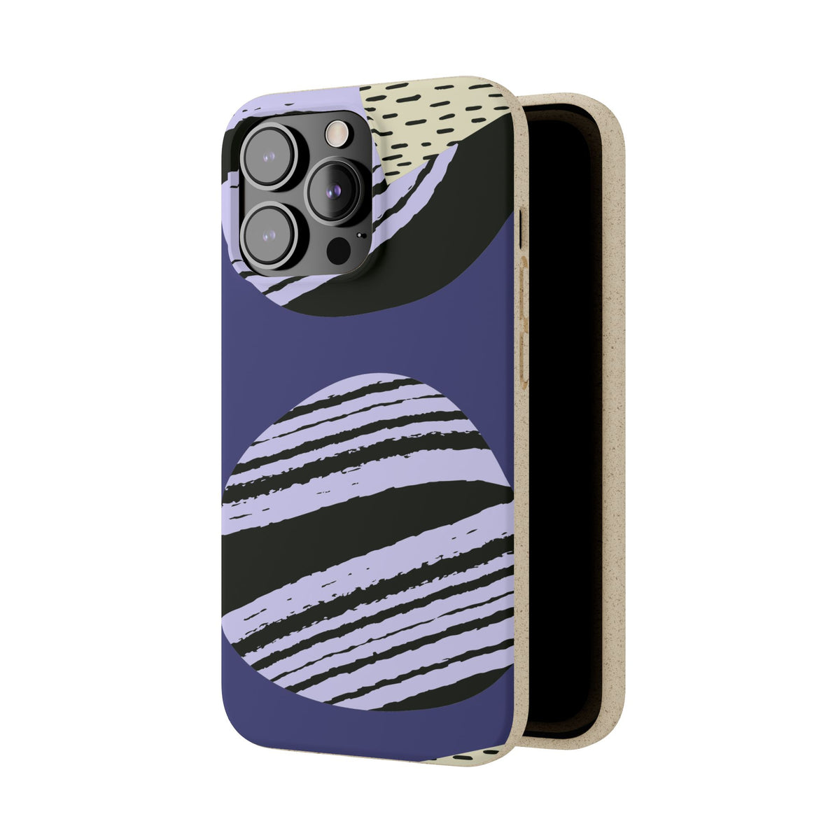 Biodegradable Phone Case — Abstract Striped Circles Eco Cover