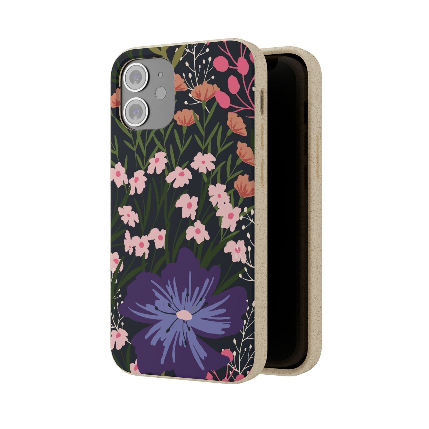 Floral Biodegradable Phone Case — Purple Wildflower Eco Phone Cover