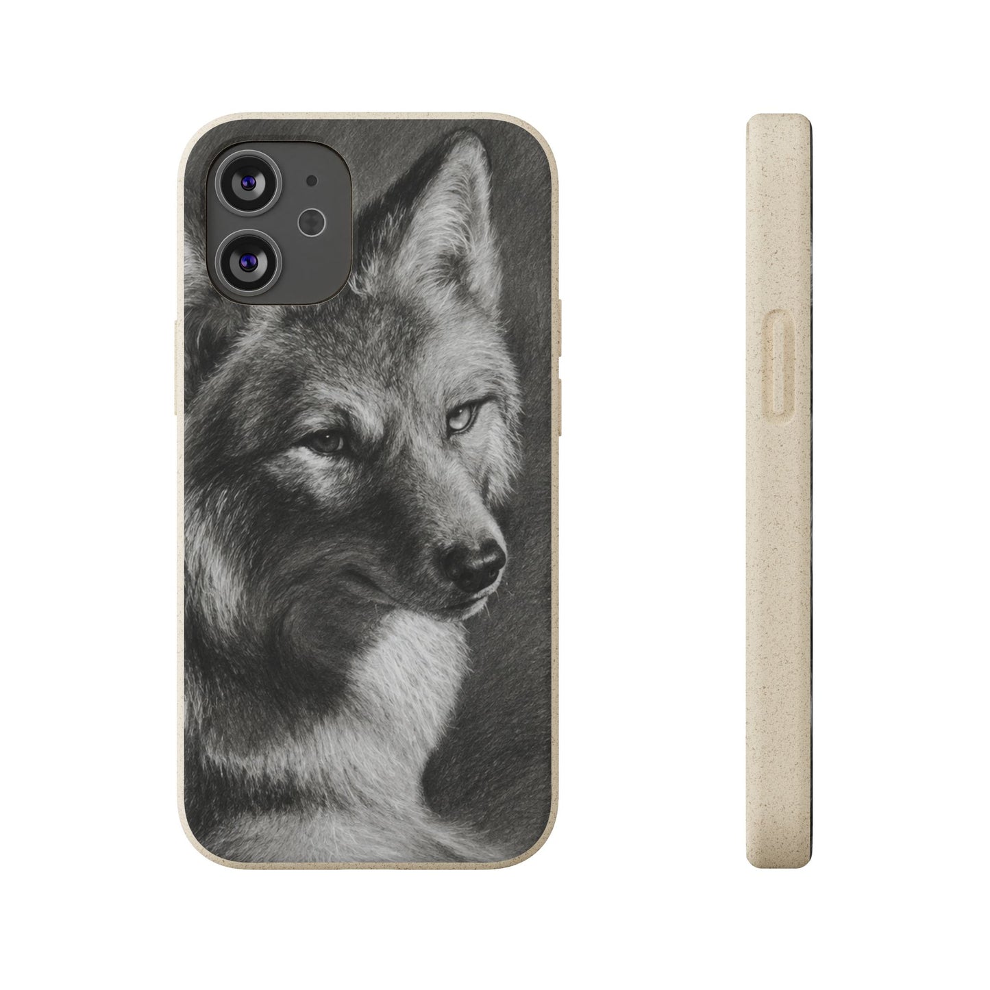 Wolf Portrait Biodegradable Phone Case — Eco-Friendly iPhone Cover