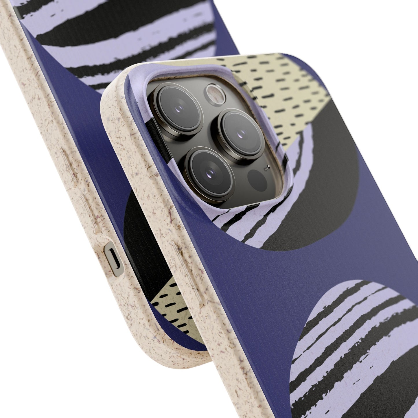 Biodegradable Phone Case — Abstract Striped Circles Eco Cover