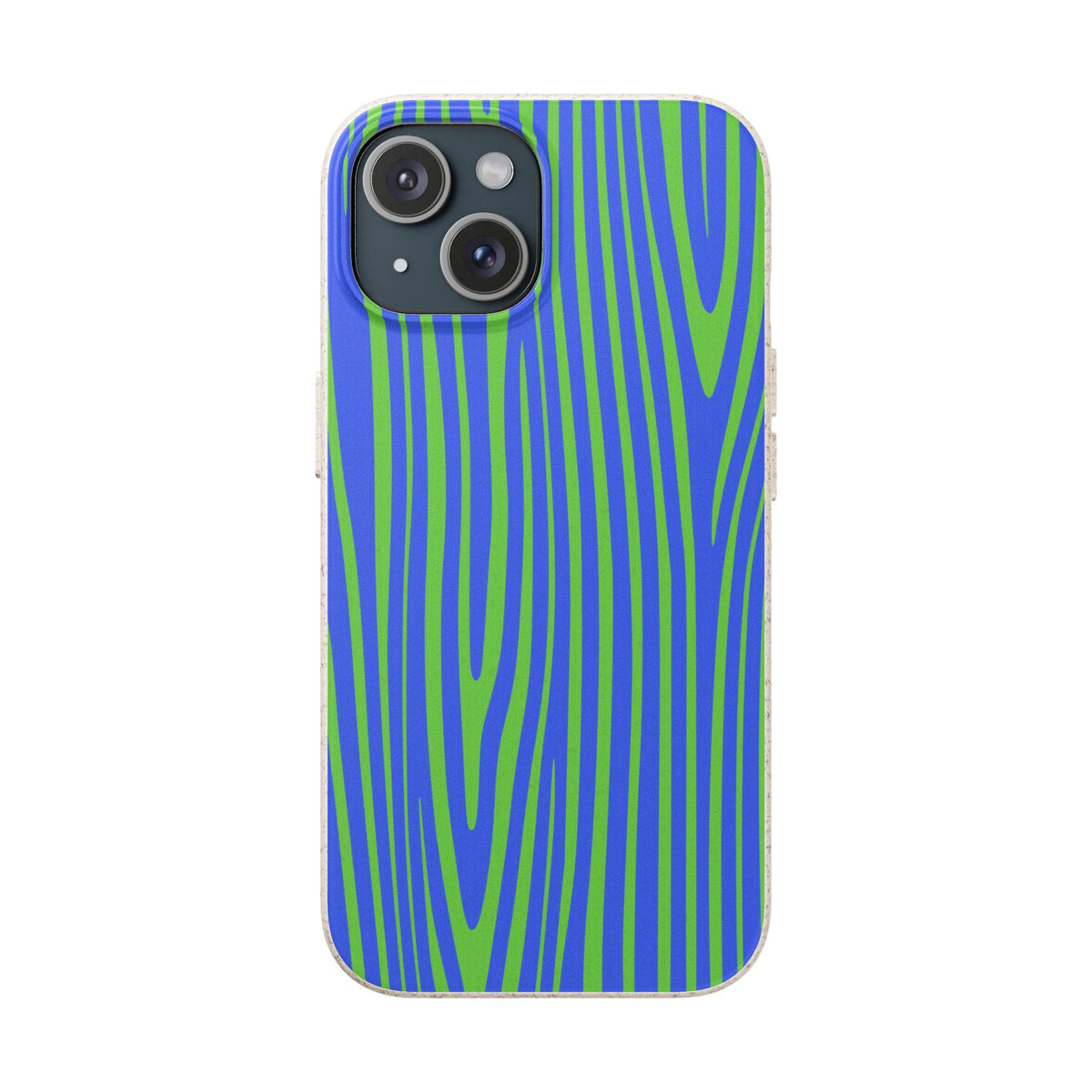 Eco Woodgrain Phone Case — Biodegradable Blue & Green Pattern