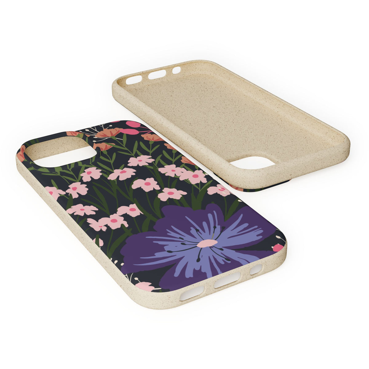 Floral Biodegradable Phone Case — Purple Wildflower Eco Phone Cover